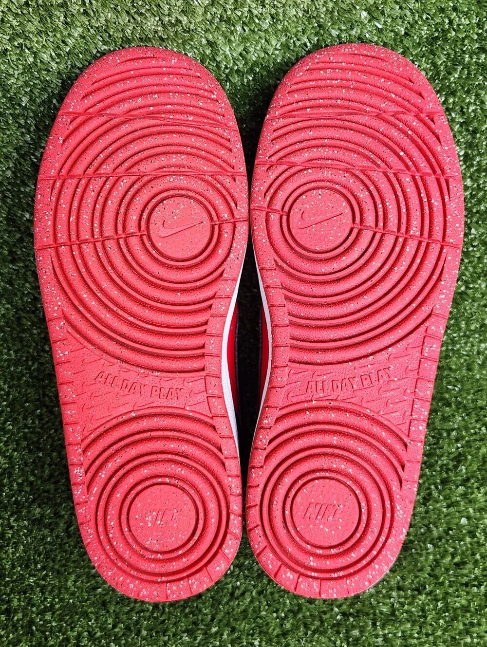 Nike Court Borough Low Big Kids Size 5.5 Youth Red Black Leather Sneakers Shoes